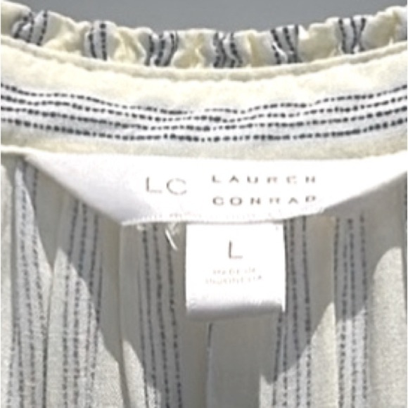 Lauren Conrad Halter Yellow Blue Striped Cottagecore Boho Maxi Dress - Picture 15 of 15